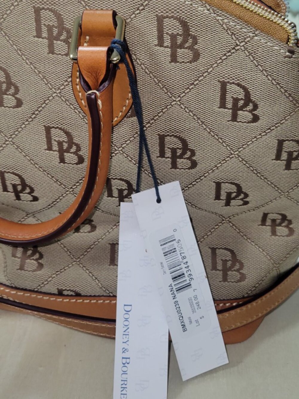 Dooney & Bourke Coated Cotton & Leather Gretta Darcy Satchel  [Item #HL19] - Picture 14 of 14